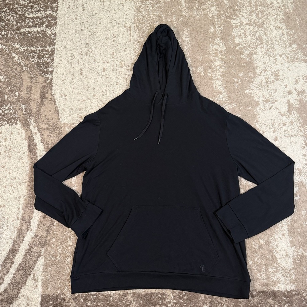Cozy Earth Sweater Mens XL Black Bamboo Soft Comfortable Stretch Pocket Hoodie